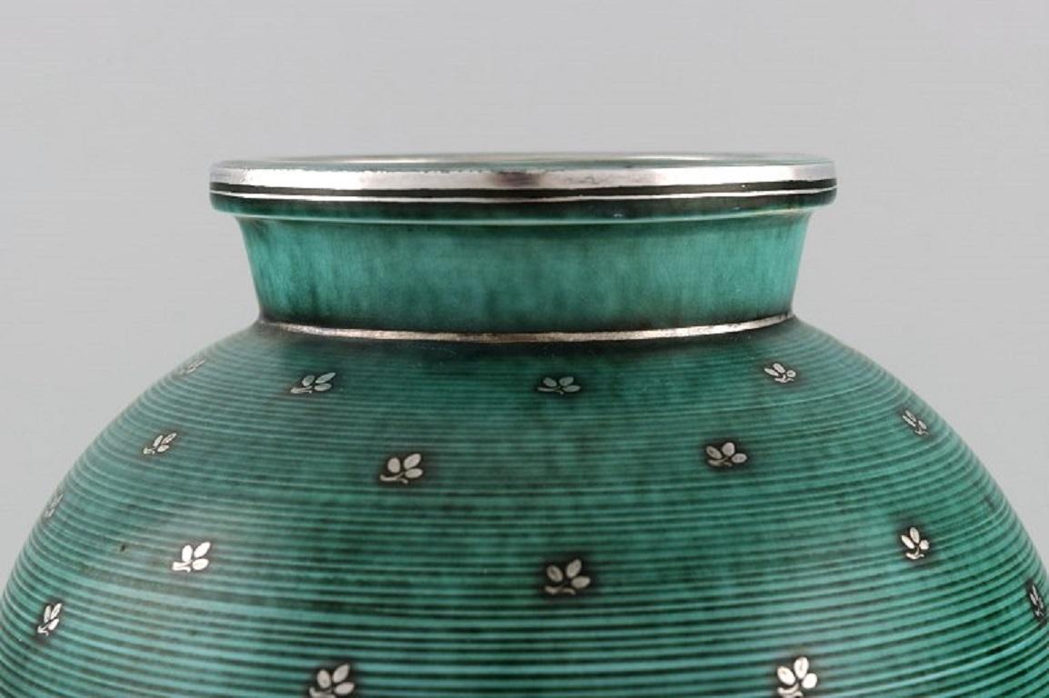 Ceramic Wilhelm Kåge for Gustavsberg, Round Argenta Art Deco Vase