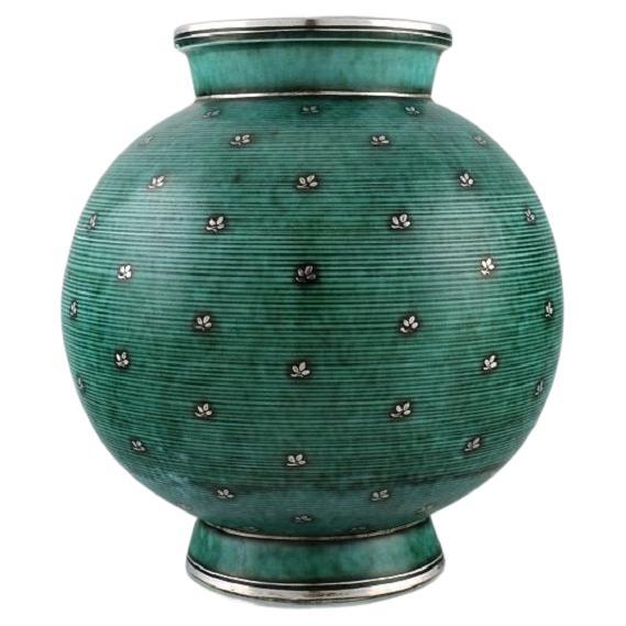 Wilhelm Kåge for Gustavsberg, Round Argenta Art Deco Vase