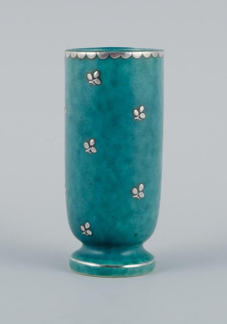 Art Deco Wilhelm Kåge '1889-1960' for Gustavsberg, Small Argenta Vase and Two Bowls