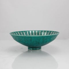 Wilhelm Kåge Bol en grès argenté avec incrustation d'argent, Gustavsberg, Suède, années 1940
