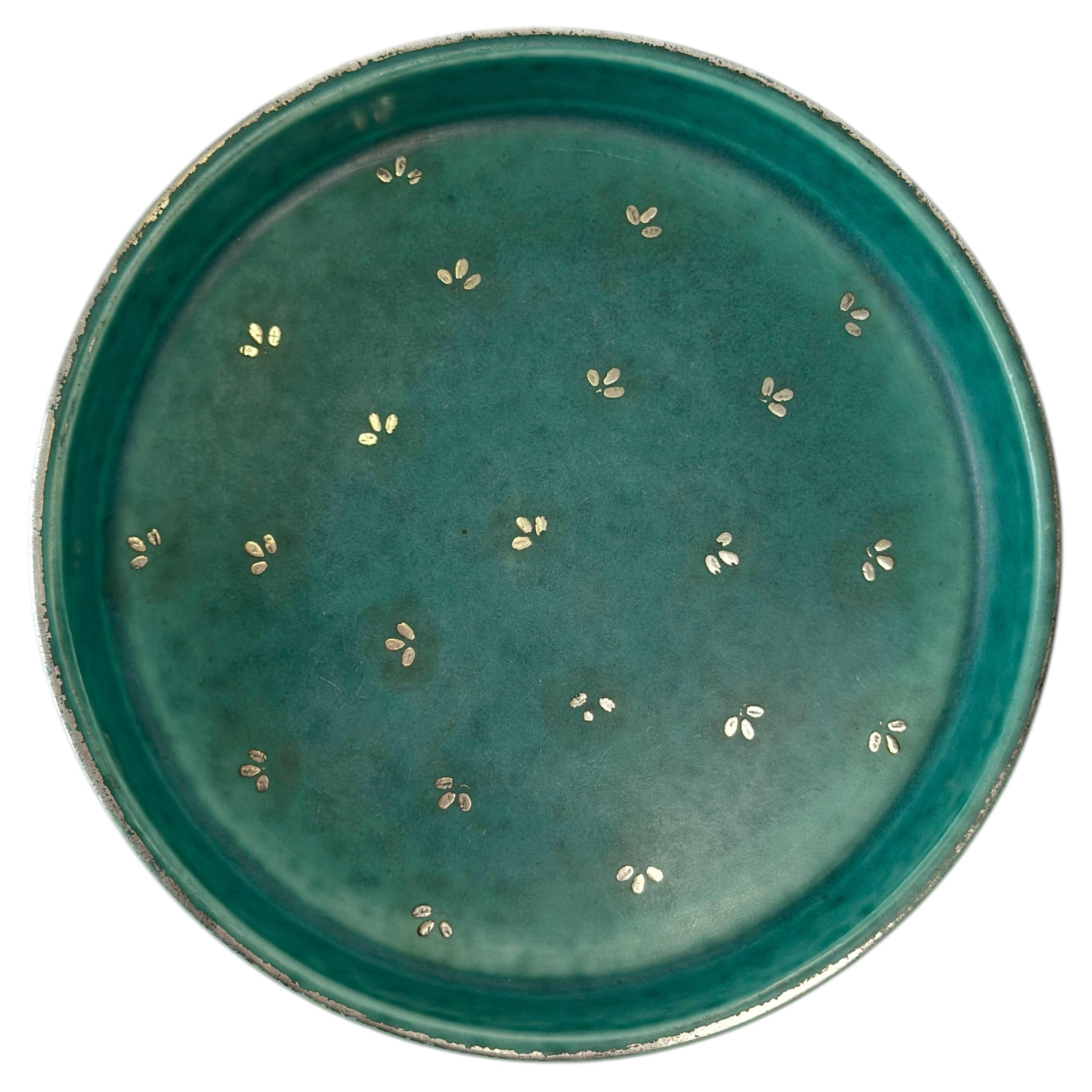 Wilhelm Kåge Argenta Turquoise Ceramic Bowl, Gustavsberg Sweden