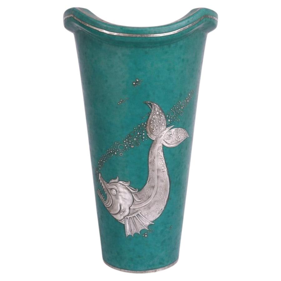 Christofle Twin Fish 'Pisces' Vase For Sale at 1stDibs