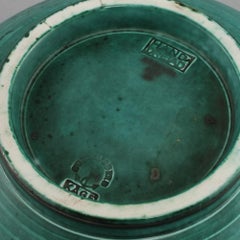 Wilhelm Kage bowl in Ceramic and Silver 'Argenta' Gustavsberg Sweden 1940s Mark