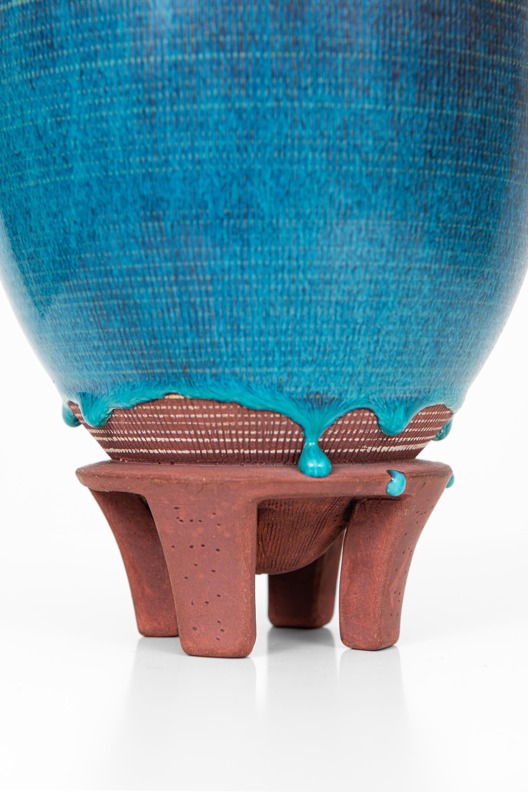 Wilhelm Kåge Ceramic Vase Model Farsta by Gustavsberg in Sweden 3