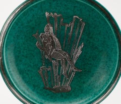 Wilhelm Kage Dish ceramic 'Argenta' A 29 for Gustavsberg Sweden 1940s Marked