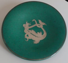 Wilhelm Kage Dish ceramic 'Argenta' for Gustavsberg Sweden 1940s Marked