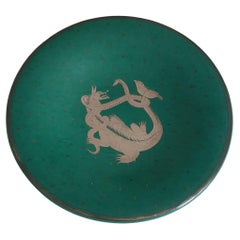 Wilhelm Kage Dish ceramic 'Argenta' for Gustavsberg Sweden 1940s Marked