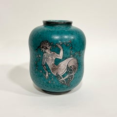 Wilhelm Kåge Vase à sirène en argent vers 1930 Suède