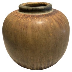 Retro Wilhelm Kage Farsta Vase in Soft Golden Brown