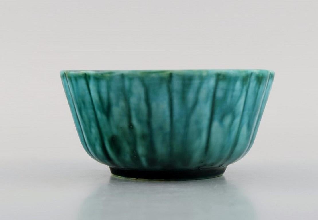 Wilhelm Kåge for Gustavsberg, Argenta Art Deco Bowl in Glazed Ceramics In Excellent Condition In Copenhagen, DK