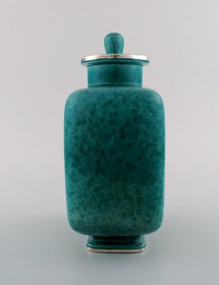Mid-20th Century Wilhelm Kåge for Gustavsberg. Argenta Art Deco Lidded Jar. 1940's