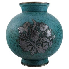 Wilhelm Kåge for Gustavsberg, Argenta Art Deco Vase in Glazed Ceramics