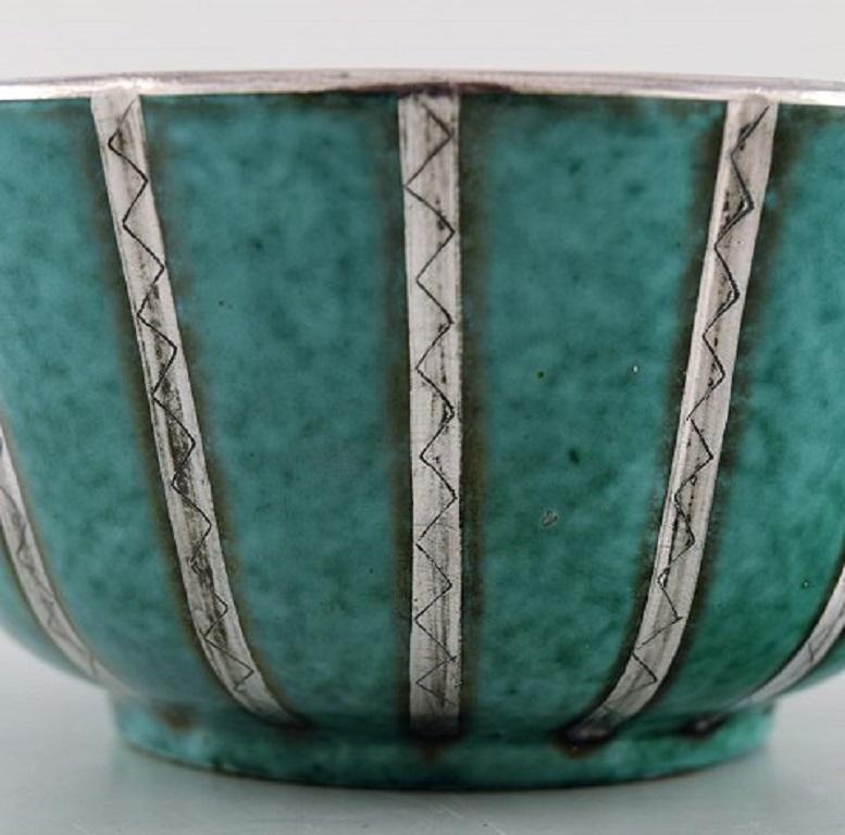 Swedish Wilhelm Kåge for Gustavsberg, Argenta Bowl in Glazed Ceramics