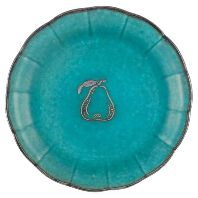 Wilhelm Kåge for Gustavsberg, "Argenta" dish in ceramic with a pear For Sale