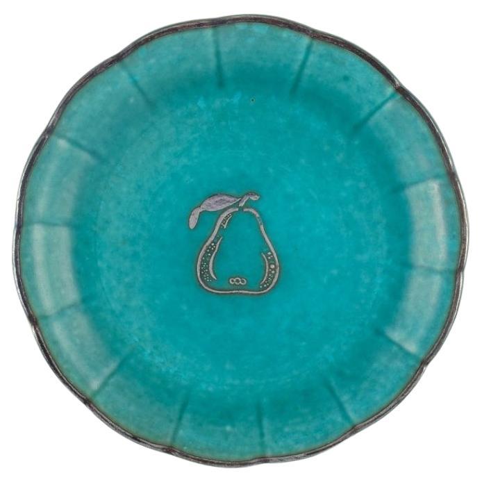 Wilhelm Kåge para Gustavsberg, plato "Argenta" de cerámica con una pera