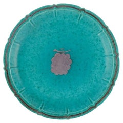 Wilhelm Kåge for Gustavsberg, "Argenta" dish in ceramic with bunch of grapes.