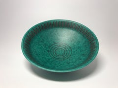 Wilhelm Kage. Gustavsberg Argenta Footed Dish Applied Silver Decoration 1930s