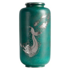 Wilhelm Kåge for Gustavsberg, "Argenta Series, " Ceramic Vase Sweden circa 1930s