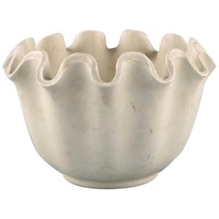 Wilhelm Kåge for Gustavsberg, Carrara Vase or Bowl with Wavy Edge