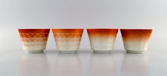 Wilhelm Kåge for Gustavsberg, Eight Art Deco Herb Pots in Glazed Porcelain