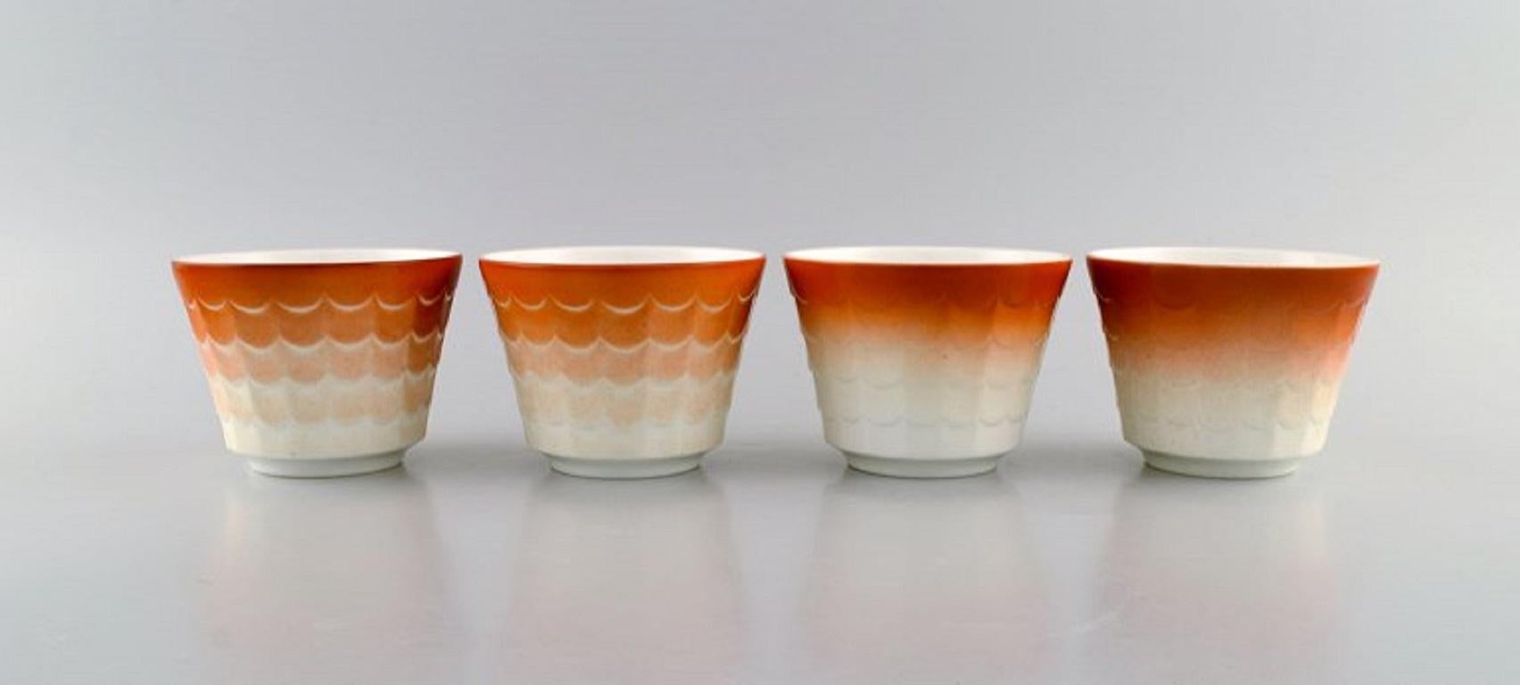 Swedish Wilhelm Kåge for Gustavsberg, Eight Art Deco Herb Pots in Glazed Porcelain For Sale