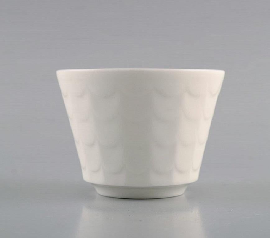 Scandinavian Modern Wilhelm Kåge for Gustavsberg, Eight Herb Pots in White Glazed Porcelain For Sale