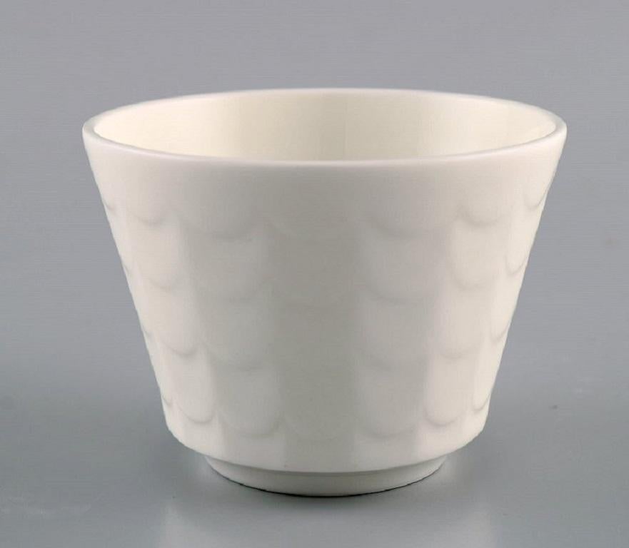 Swedish Wilhelm Kåge for Gustavsberg, Eight Herb Pots in White Glazed Porcelain For Sale