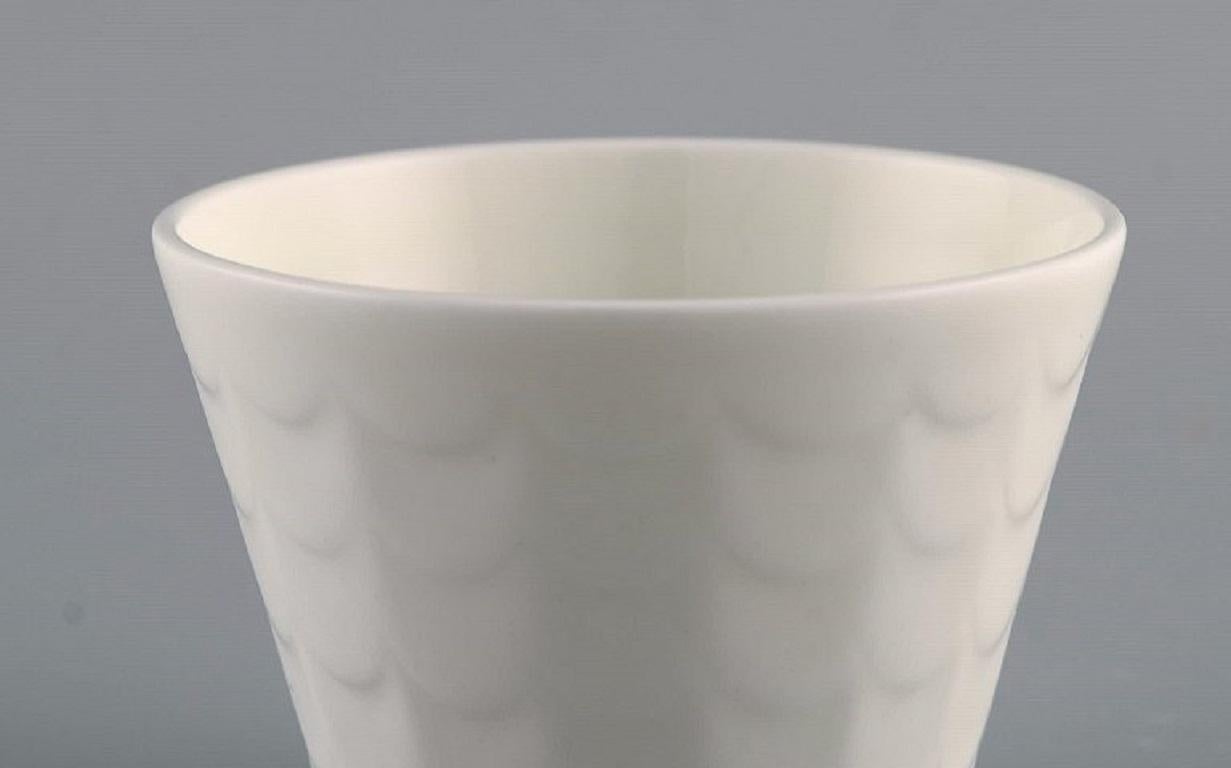 Wilhelm Kåge for Gustavsberg, Eight Herb Pots in White Glazed Porcelain In Excellent Condition For Sale In Copenhagen, DK