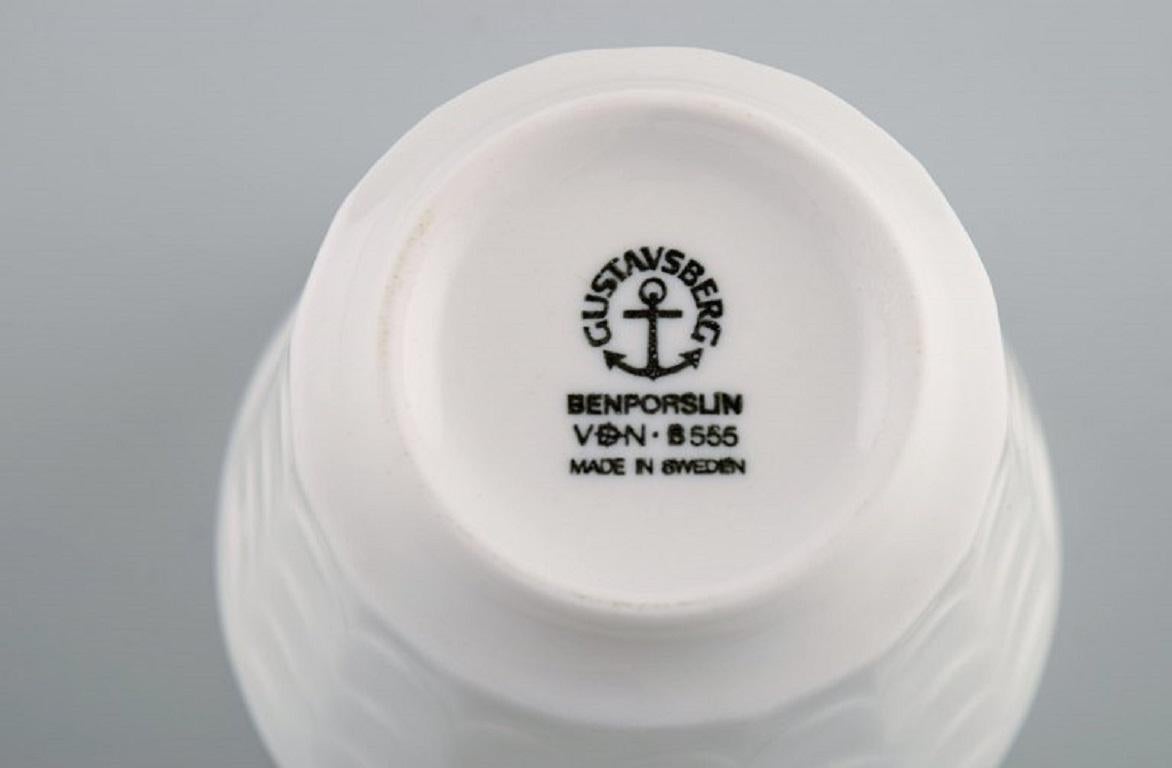 Wilhelm Kåge para Gustavsberg, Ocho macetas para hierbas en porcelana esmaltada blanca en Excelente estado para la venta en Copenhagen, DK