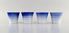 Wilhelm Kåge for Gustavsberg, Four Art Deco Herb Pots in Glazed Porcelain