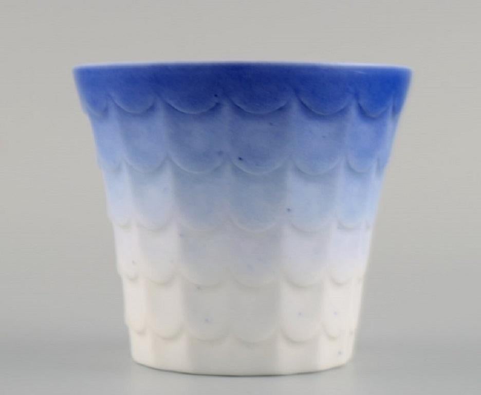 Mid-20th Century Wilhelm Kåge for Gustavsberg, Four Art Deco Herb Pots in Glazed Porcelain For Sale