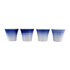 Quatre pots à herbes Art Déco en porcelaine émaillée Wilhelm Kge pour Gustavsberg