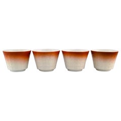 Quatre pots à herbes Art Déco en porcelaine émaillée Wilhelm Kåge pour Gustavsberg