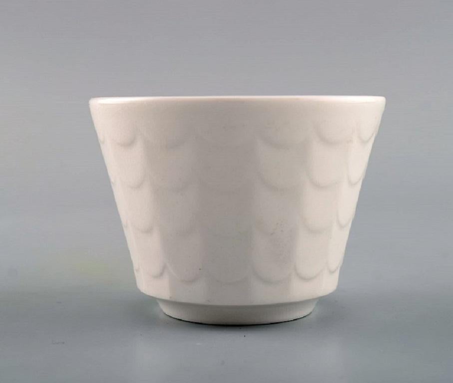 Swedish Wilhelm Kåge for Gustavsberg, Four Flower Pot Covers in Porcelain, 1960s For Sale