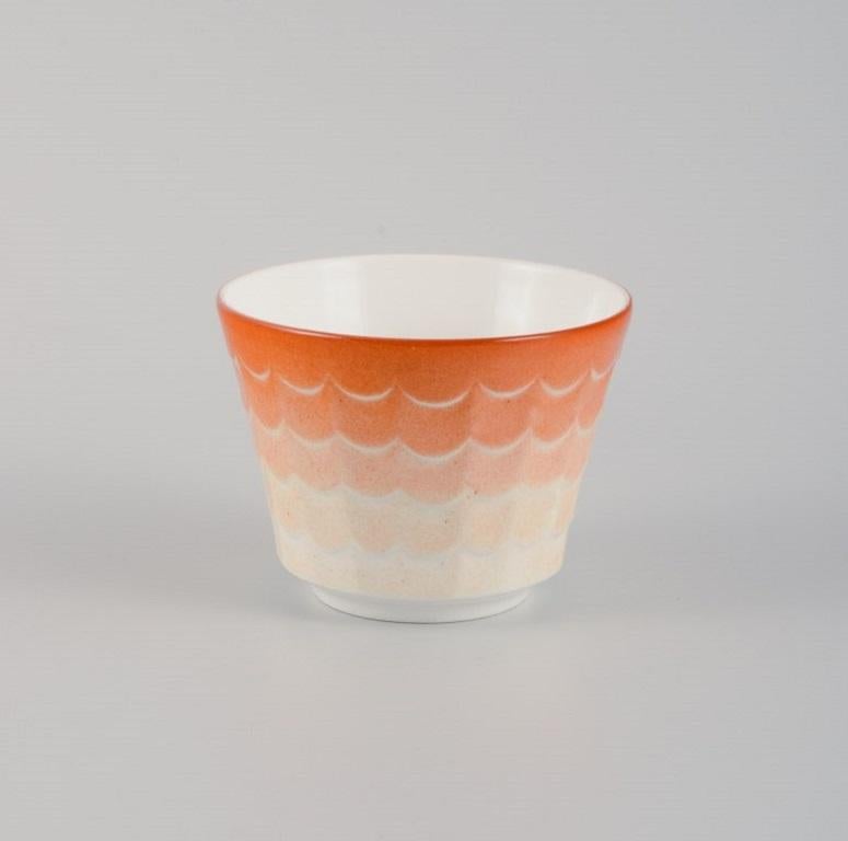 Scandinavian Modern Wilhelm Kåge for Gustavsberg. Four flower pot covers in porcelain. For Sale