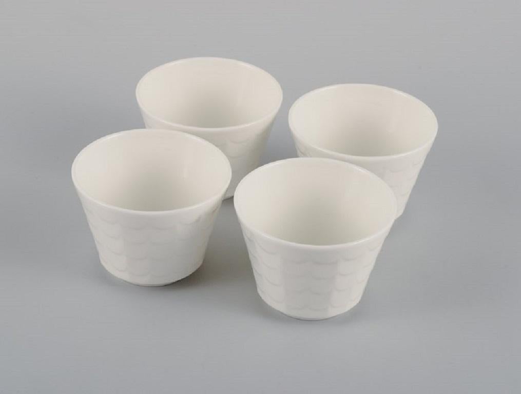 Scandinavian Modern Wilhelm Kåge for Gustavsberg, Four Flower Pot Covers in Porcelain For Sale