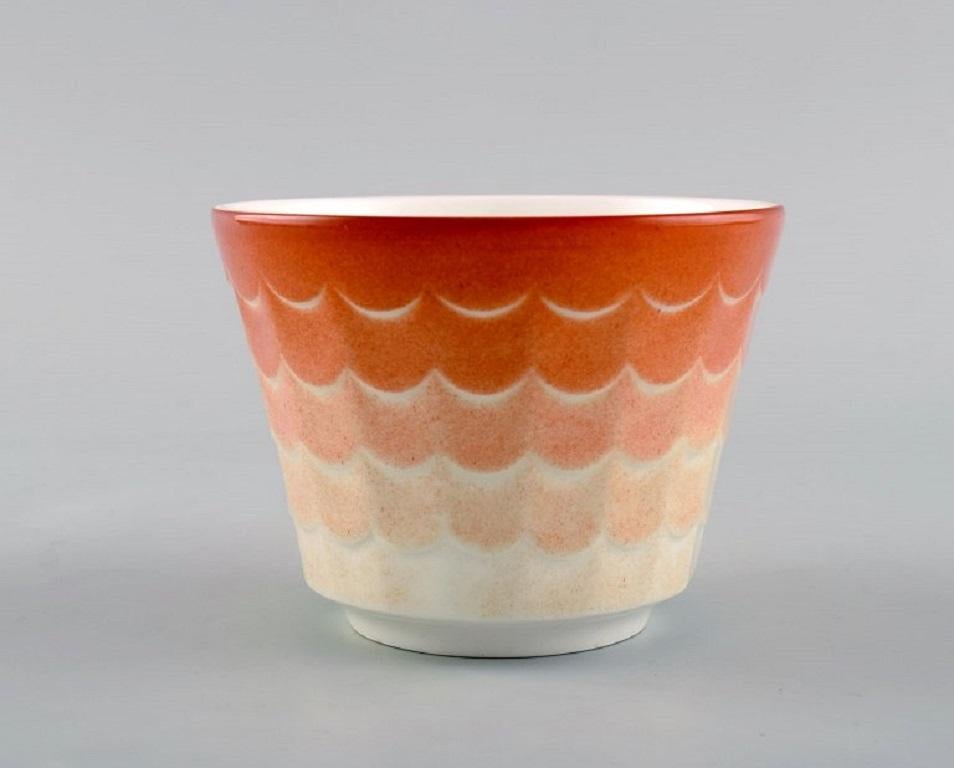 Swedish Wilhelm Kåge for Gustavsberg, Four Flower Pot Covers in Porcelain For Sale
