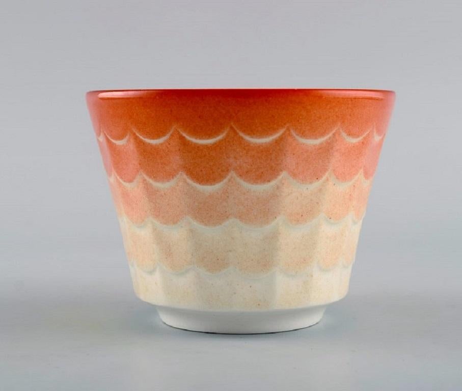 Glazed Wilhelm Kåge for Gustavsberg, Four Flower Pot Covers in Porcelain For Sale