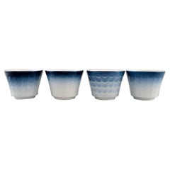 Quatre couvercles de pots à fleurs en porcelaine de Wilhelm Kge pour Gustavsberg