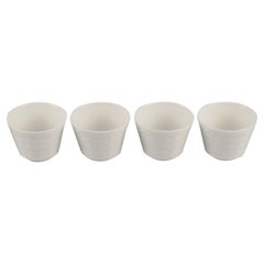 Wilhelm Kåge for Gustavsberg, Four Flower Pot Covers in Porcelain