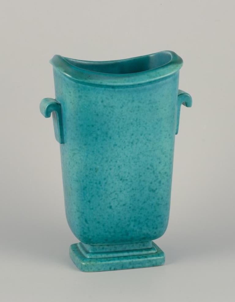 Wilhelm Kåge for Gustavsberg. Large "Argenta" vase with two handles. For Sale