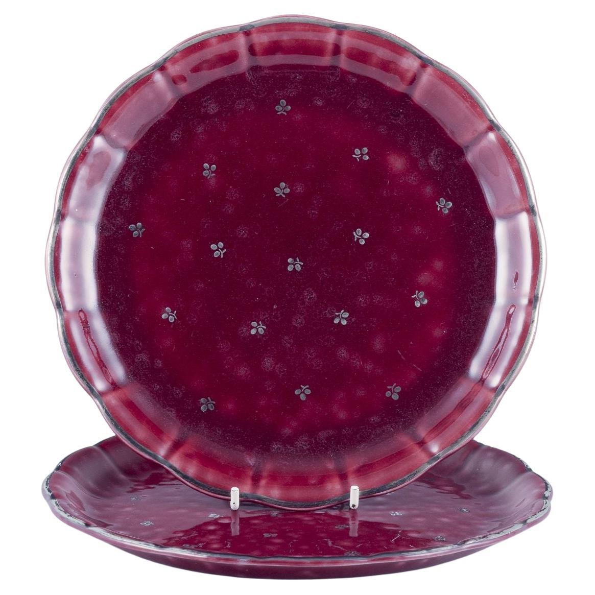 Wilhelm Kåge for Gustavsberg. Pair of “Argenta” ceramic dishes. For Sale