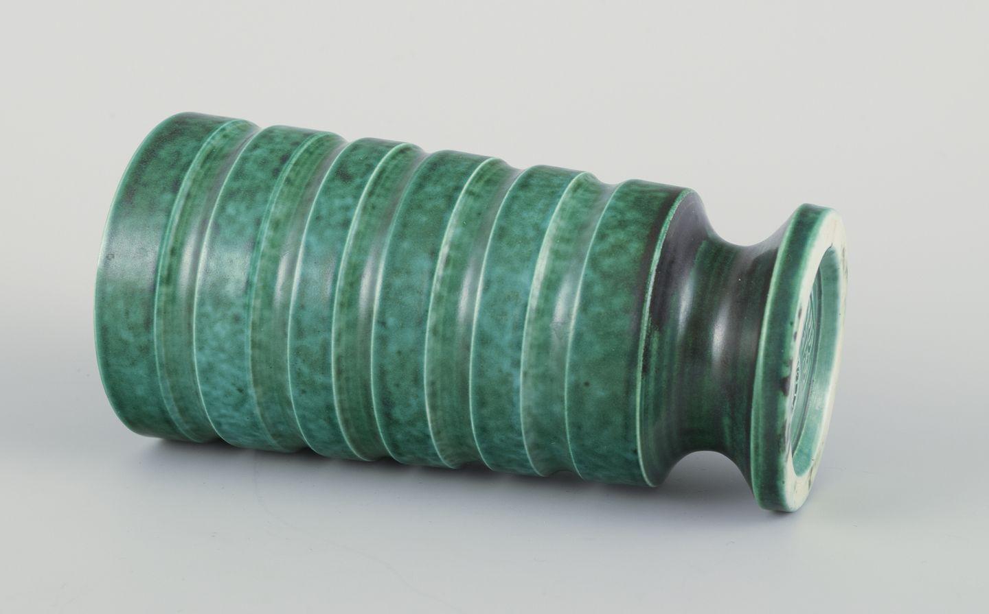 Swedish Wilhelm Kåge for Gustavsberg. Pair of rare Art Deco ceramic vases, mid-20th C. For Sale