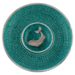 Wilhelm Kåge para Gustavsberg, Raro cuenco art déco argenta, años 40