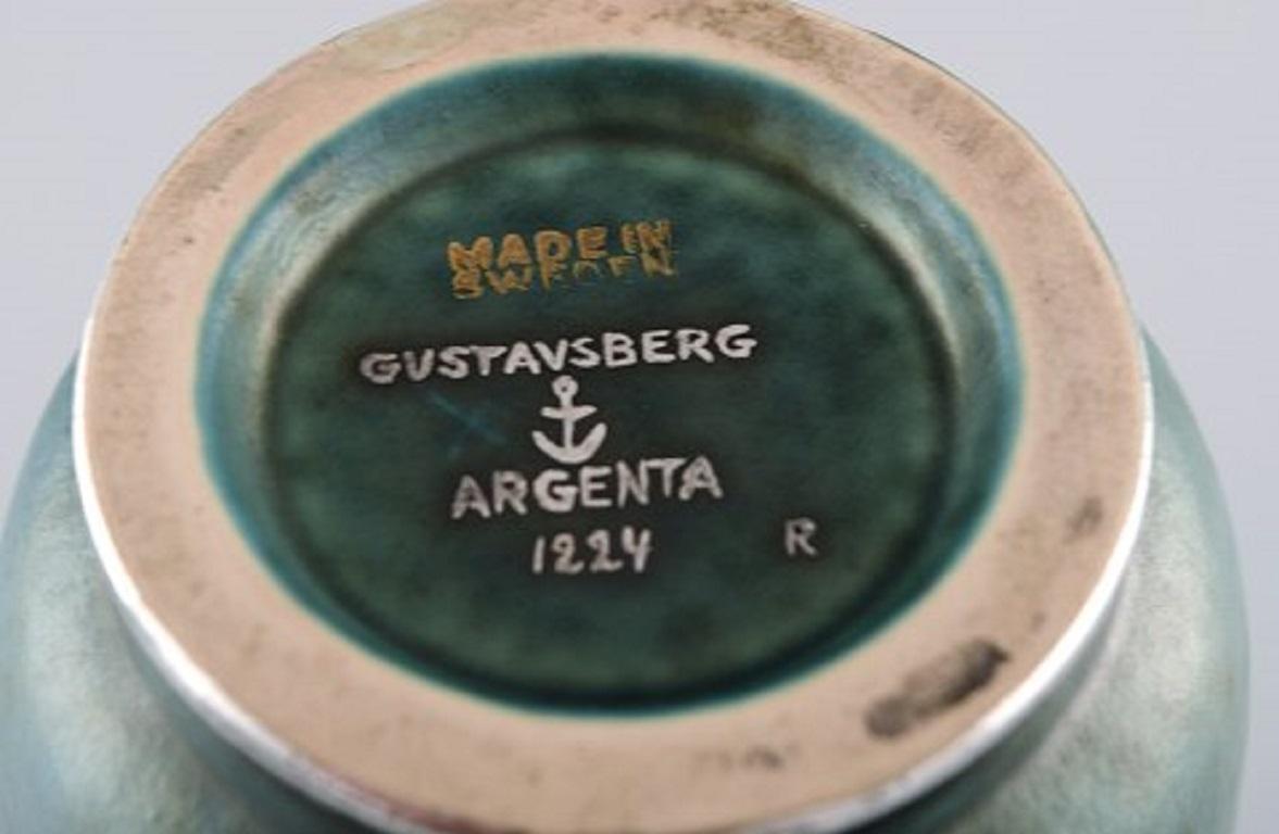 Wilhelm Kåge for Gustavsberg, Rare Argenta Art Deco Ceramic Vase, 1940s 1