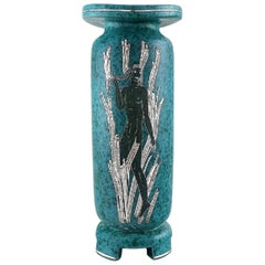 Wilhelm Kåge for Gustavsberg, Rare Argenta Art Deco Ceramic Vase, 1940s