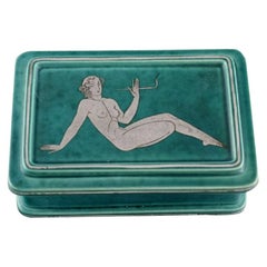 Wilhelm Kåge for Gustavsberg, Rare Argenta Art Deco Lidded Box