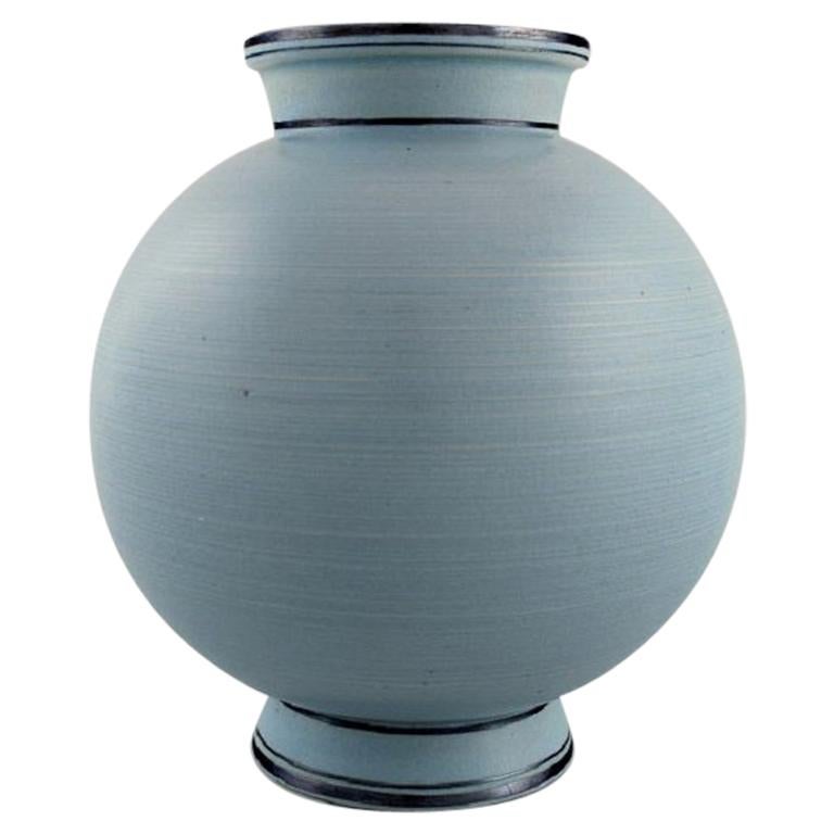 Wilhelm Kåge for Gustavsberg, Rare Ceramic Vase, Beautiful Turquoise Glaze