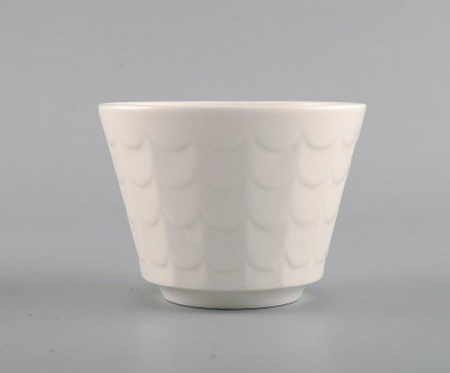 Scandinavian Modern Wilhelm Kåge for Gustavsberg, Six Flower Pot Covers in Porcelain, 1960's For Sale