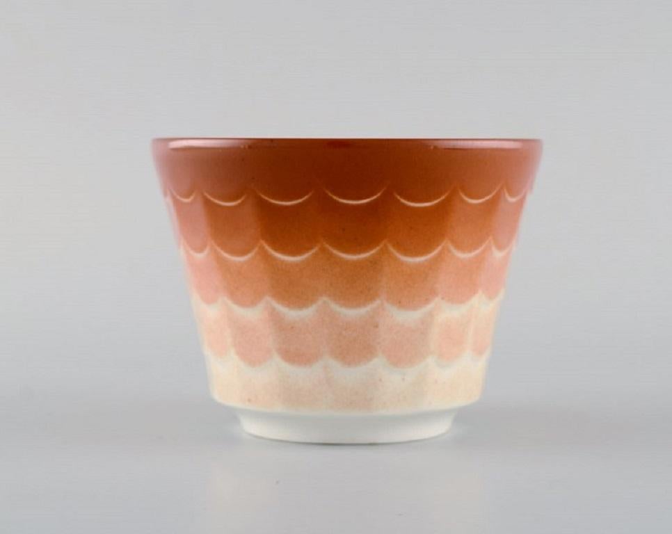 Danish Wilhelm Kåge for Gustavsberg, Six Flower Pot Covers in Porcelain, 1960's For Sale